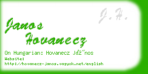 janos hovanecz business card